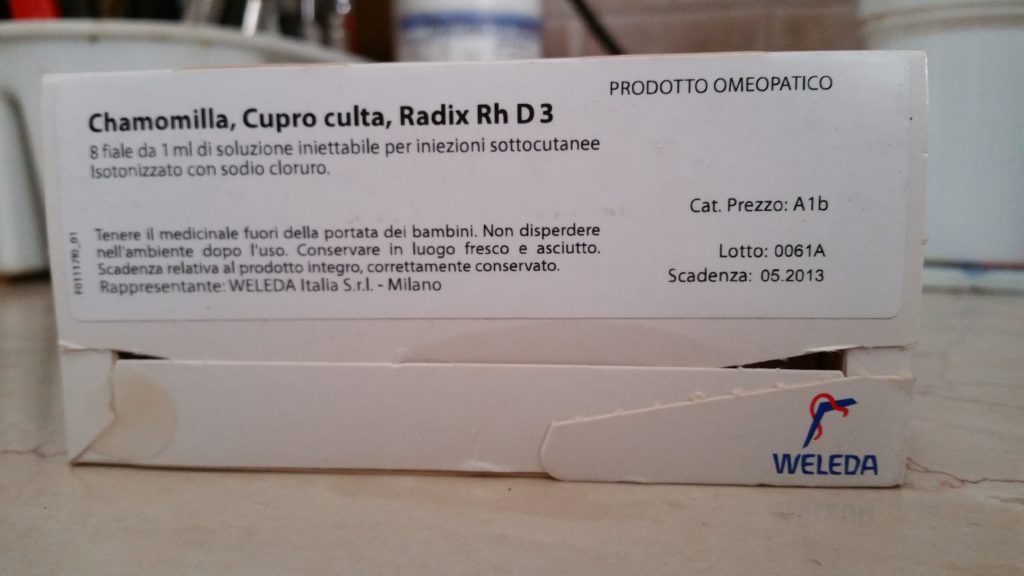 Chamomilla Cupro Radix Rh D3 gatto cane