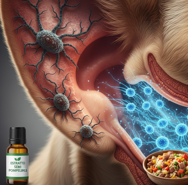 Rimedi naturali per otite da Malassezia nel cane con microrganismi effettivi e argento colloidale